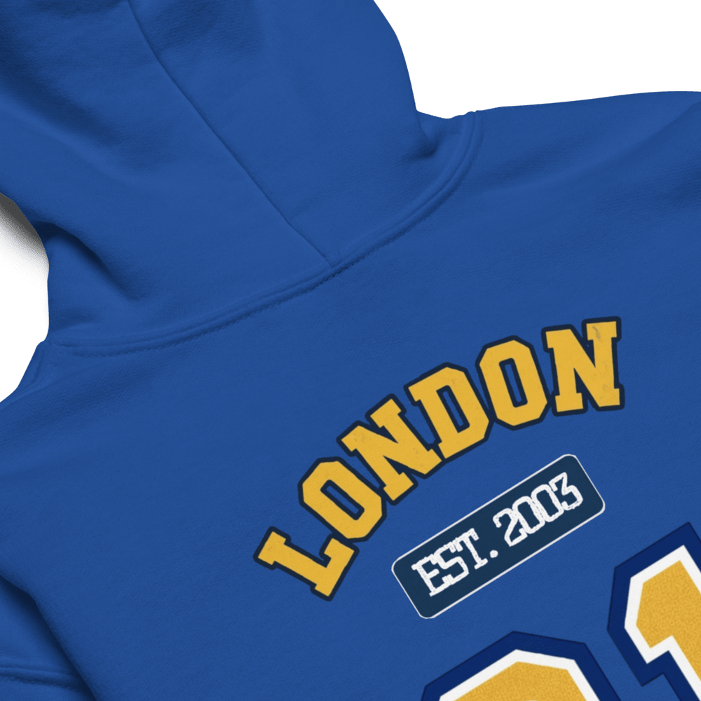 London (LDN) Varsity Youth heavy Blend Hoodie - Chinchilla Choons